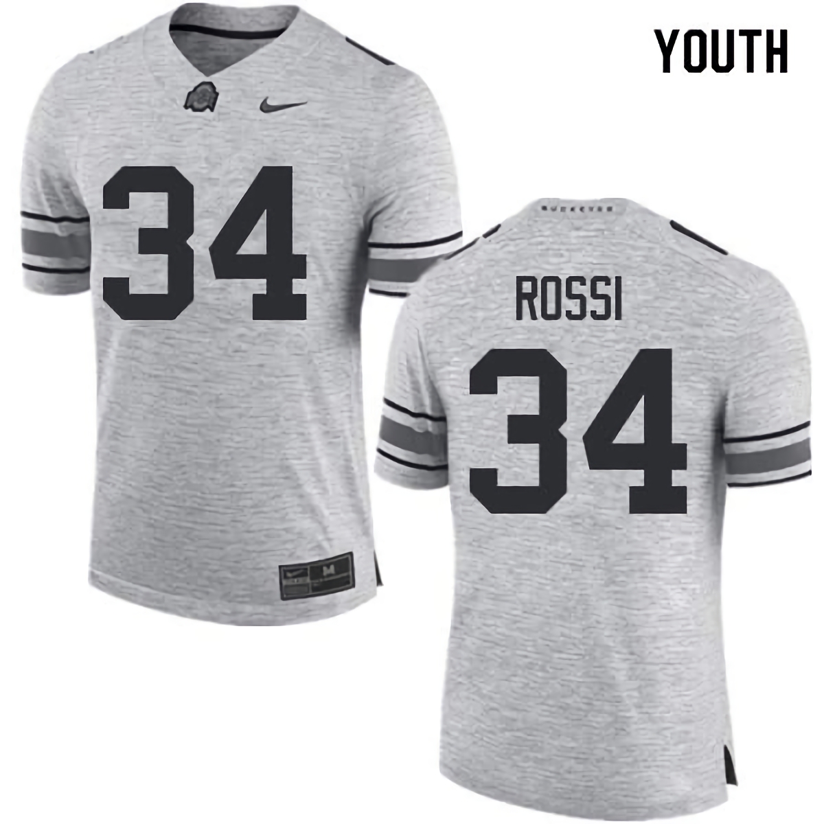 Mitch Rossi Ohio State Buckeyes Youth NCAA #34 Nike Gray College Stitched Football Jersey SNO8156FJ